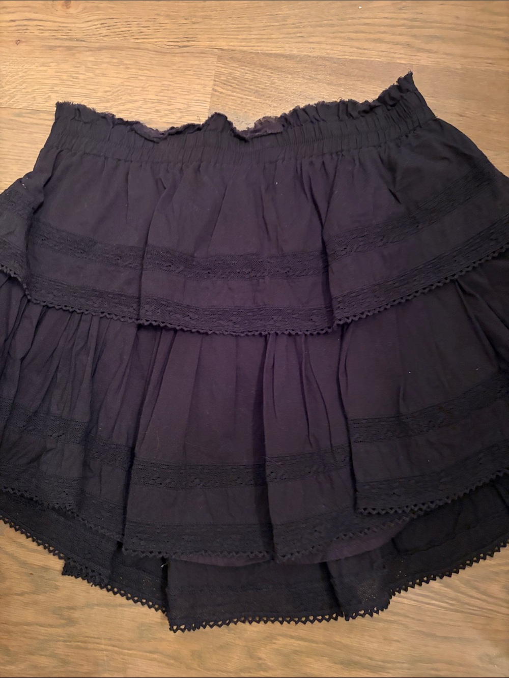 LoveShackFancy Black Tiered Ruffle Mini Skirt - Picture 2 of 2